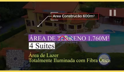 Casa com 4 Suítes à venda, 600 m² por R$ 2.500.000 - Condomínio Jardim das Palmeiras - Bragança Paulista/SP