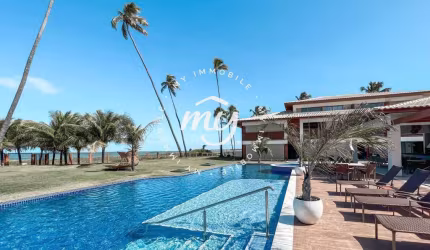 Itacimirim| Apto Duplex Pé na Areia| 95m²| 2 Suítes| Vista Mar Total| Mobiliado| 1 Vaga