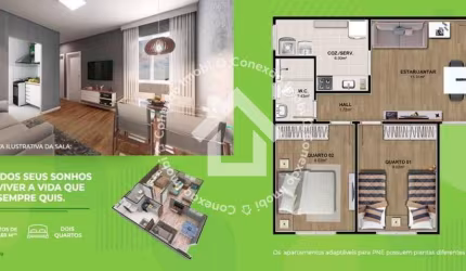 Apartamento no Villa Natureza, Bairro Porto Dantas em Aracaju com 2 quartos