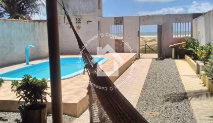 Casa com piscina à beira da praia com 3 quartos em Barra Dos Coqueiros