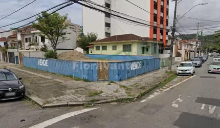 Terreno em esquina, Vila Mathias, Santos. Terreno com 308 m².