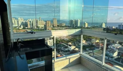 Apartamento com vista mar e finamente mobiliado no Perequê com duas suítes e 2 vagas de garagem