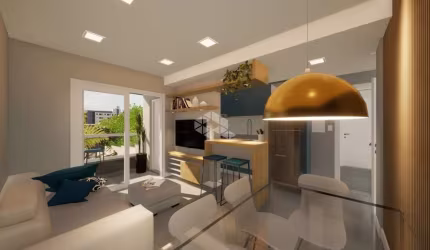 Apartamento a venda 2 quartos/dormitórios com suíte, sacada integrada com churrasqueira e vaga de garagem,  próximo Shopping