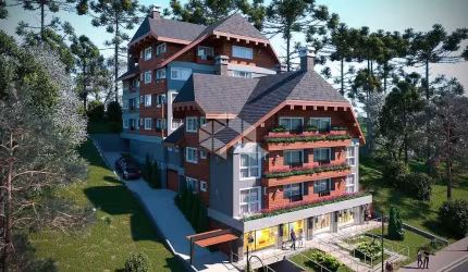 Apartamento de 1 dormitório sendo 1 suíte, localizado em Gramado.