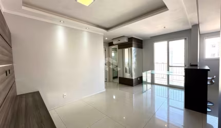Apartamento 2 dormitórios semi mobiliado, 51 m² privativo, 1 vaga, bairro Fátima - Canoas