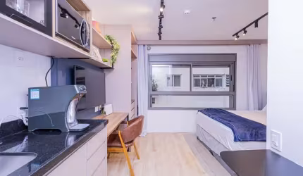 Studio Athos Paraíso com 21 m²  1 dormitório e 1 banheiro  PARAÍSO SP