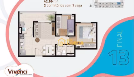 Apartamento Garden com 2 dormitórios à venda, 43 m² por R$ 313.449 - Jardim Egle - São Paulo/SP