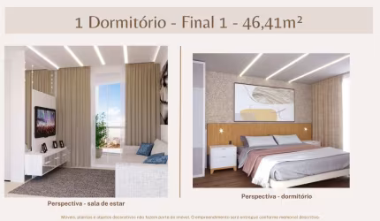 Apartamento 1 Dormitório Sacada com Churrasqueira Ecoville