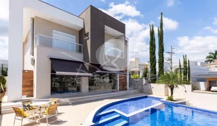 Casa a venda com 4 suítes e piscina no Condominio Biel no Swiss Park - Façanha Imóveis Campinas