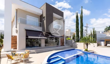 Casa a venda com 4 suítes e piscina no Condominio Biel no Swiss Park - Façanha Imóveis Campinas