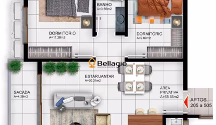 Apartamento 2 dormitórios à venda Camobi Santa Maria/RS