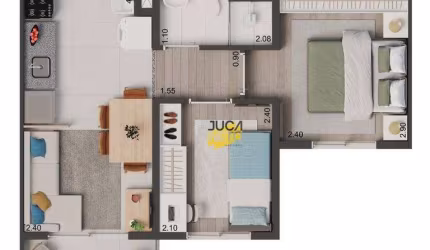 Apartamento com 2 dormitórios à venda, 34 m² por R$ 276.338,00 - Vila Nair - São Paulo/SP