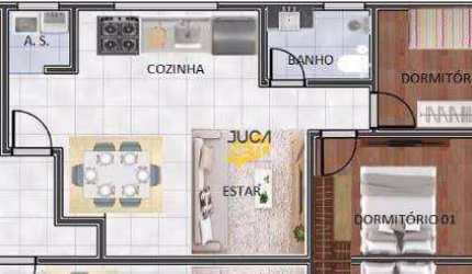 Apartamento com 2 dormitórios à venda, 46 m² por R$ 299.000,00 - Jardim Santa Lídia - Mauá/SP