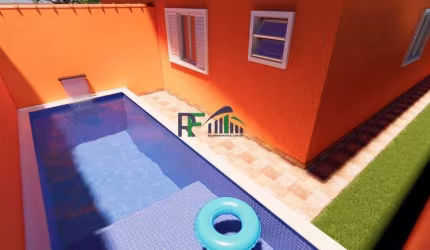 casa 2 dormitorios com piscina nova Bairro Bopiranga - Itanhaém -SP