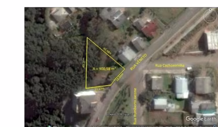 Ótimo terreno localizado na Rua Vêneto, Bairro Nova Vicenza.  Metr.: S 22,17 x SE 18,94 x NE 43,48 x O 45,14 = 900,58m.  Confira!