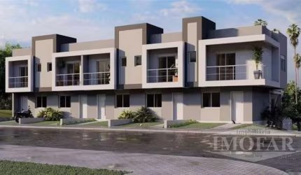 Excelentes sobrados TRIPLEX sendo construídos em um bairro tranquilo. As unidades irão contar com 03 dormitórios (sendo 01 suíte com sacada), sala de estar/jantar e cozinha em conceito aberto, área de