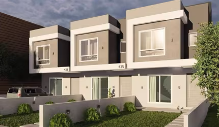 Excelentes Sobrados Duplex em construção no Bairro São Luiz! Entrada indivídual!  Conta com 03 dormitórios (sendo 01 suíte), sala para 02 ambientes, varanda com churrasqueira e acesso ao pátio, cozinh