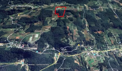 Área de terras, localizadas no município de Pinto Bandeira, RS,  com pareiras com varias variedades de uvas e parte da área com mata nativa e açude.
Área total de 10,70 hectares.