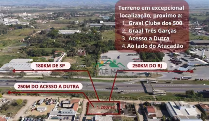 Terreno à venda, 1200 m² por R$ 1.200.000 - Ao lado da DUTRA - Guaratinguetá/SP