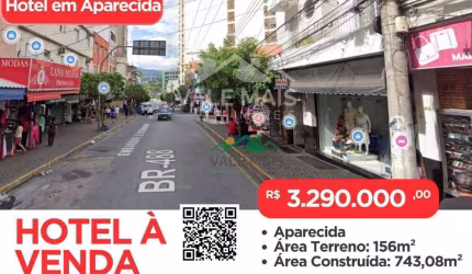 Hotel com 21 dormitórios à venda, 743 m² por R$ 3.290.000 - Centro - Aparecida/SP