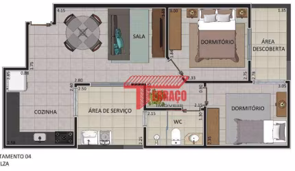 Apartamento com 2 dormitórios à venda, 60 m² por R$ 371.000 - Vila Linda - Santo André/SP