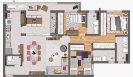 Apartamento com 3 quartos à venda no Jardim Olhos d'Água, Ribeirão Preto , 111 m2 por R$ 876.570