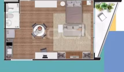 Flat com 1 quarto à venda no Jardim Nova Aliança Sul, Ribeirão Preto , 47 m2 por R$ 580.000