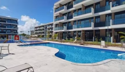 Excelente flat mobiliado localizado em Muro Alto, com 28,55m² de área útil.