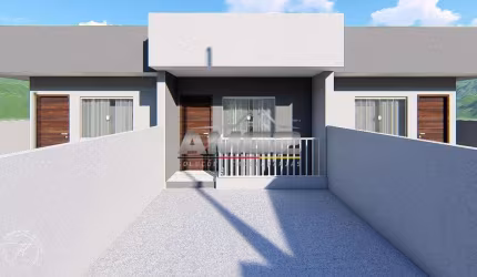 Casa com 2 dormitórios, 2 vagas e passagem lateral no Dom Joaquim em Brusque