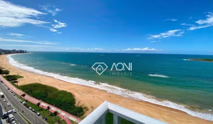 Cobertura frente mar com 3 suítes e 4 vagas de garagem .