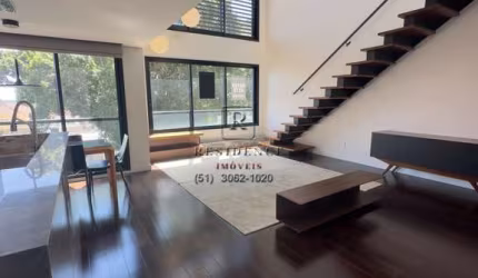 Luxuosa cobertura à venda na Auxiliadora, Porto Alegre-RS: 2 quartos, 2 suítes, 3 salas, garagem e automação residencial.