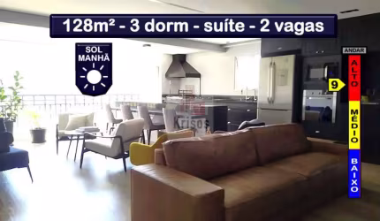 Morumbi 128m² com 3 dormitórios e 2 suítes e 2 vagas ? terraço gourmet