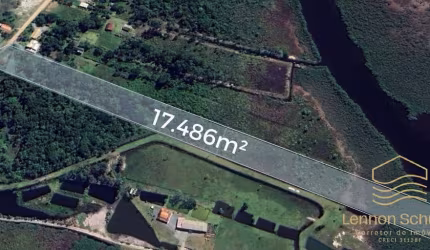 Chácara de 17.486m² com fundos lagoa em Balneário Barra do Sul - Pinheiros