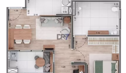 Apartamento à venda em Valinhos, Vila Pagano, com 2 quartos, com 53.79 m², HM Intense Valinhos