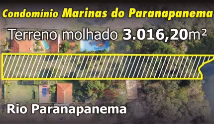 TERRENO MOLHADO no Condomínio Marinas do Paranapanema
