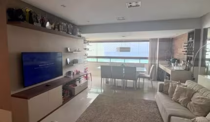 Serra do Mar, 94m², varanda gourmet, 3/4, fino acabamento, área de serviço, vista mar, climatizado, nascente total, mobiliado. Agende já!