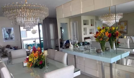 Le Parc, 195m², locação ou venda, 4/4, finamente decorado, mobiliado, 4 suítes, área de serviço, 2 vagas. Agende sua visita!