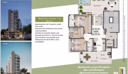 Apartamento para Venda em Belo Horizonte, Pampulha, 3 dormitórios, 1 suíte, 2 banheiros, 2 vagas