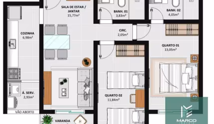 Apartamento com 2 dormitórios à venda, 63 m² por R$ 380.000,00 - Nossa Senhora de Fátima - Teresópolis/RJ