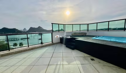 Apartamento/Cobertura 4 Suítes, 3 vagas,Frente Mar, Charitas Niterói