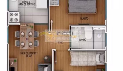 Apartamento à venda - 2 Quartos 1Vaga- 43m²-Res. Solar da Serra - Chác.Estância Paulista -Suzano/SP