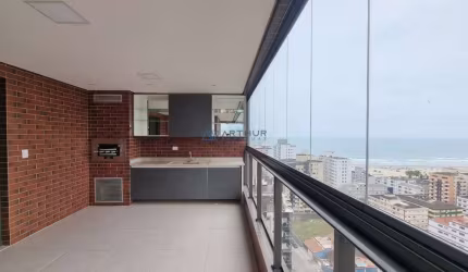 Apartamento em Praia Grande, Guilhermina com 3 quartos, 3 suítes, 145m²
