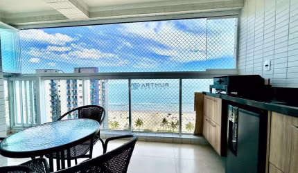 Apartamento vista mar à Venda em Praia Grande com 2 dorms, 2 vagas -Vila Caiçara