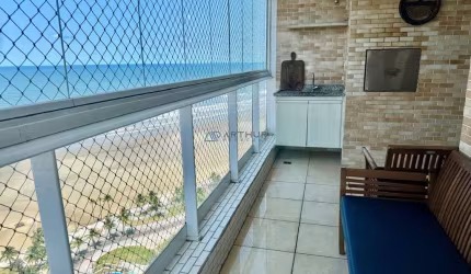 Apartamento à venda em Praia Grande Frente mar na Mirim, 03 dormitórios