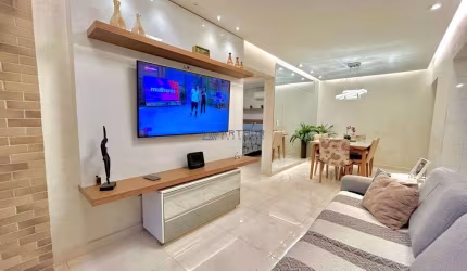 Apartamento à venda em Praia Grande com 2 suítes e 2 vagas demarcadas com lazer