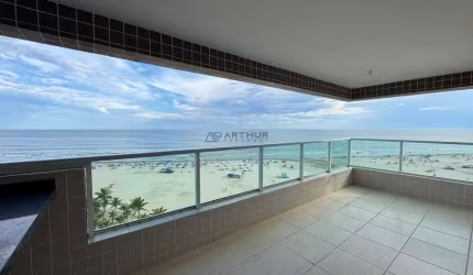Apartamento a venda em Praia Grande Frente Mar, 3 dormitórios, sacada gourmet