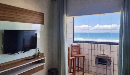 Apto 2 dorm(s), sendo 1 suíte, sacada com vista frente mar da Aviação em praia Grande SP.