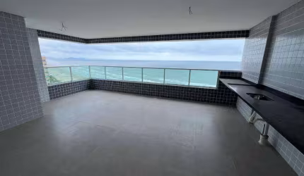 Apto de 3 dorm(s), sendo 1 suíte, vista frente mar, Pronto para morar, no Caiçara em Praia Grande SP.