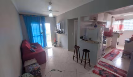 Apartamento de 1 dormitório com sacada, 1 vaga, lazer completo no Caiçara em Praia Grande SP.
