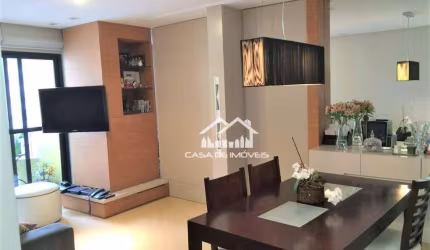 Vende apartamento com 76m², 3 dormitórios, 2 vagas, andar alto e lazer completo.